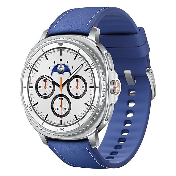 Galaxy Watch8 Classic | 46 мм | 4G LTE | White | Hybrid/Blue | S/M/L, Размер: 46 мм, Цвет: White, Тип ремешка: Hybrid, Цвет ремешка: Blue, Размер ремешка: S/M/L, Подключение часов: Bluetooth / Wi-Fi + 4G LTE